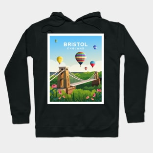 Bristol Clifton Bridge, England Hot Air Balloons Hoodie